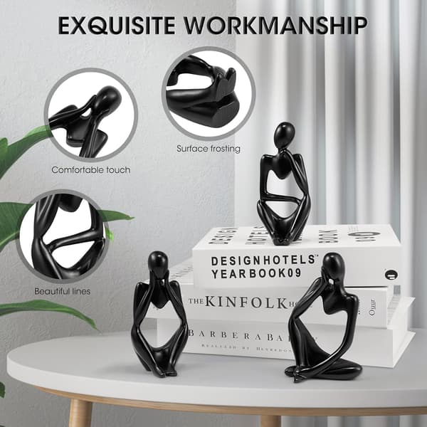 Nordisk Tænker Statue Sæt, 3-delt Abstrakt Tænker Statue Sæt