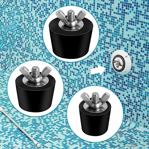 6-pack 3 storlekar pool vinterplugg för poolhål, expansionspluggar för ovanjordspooler S