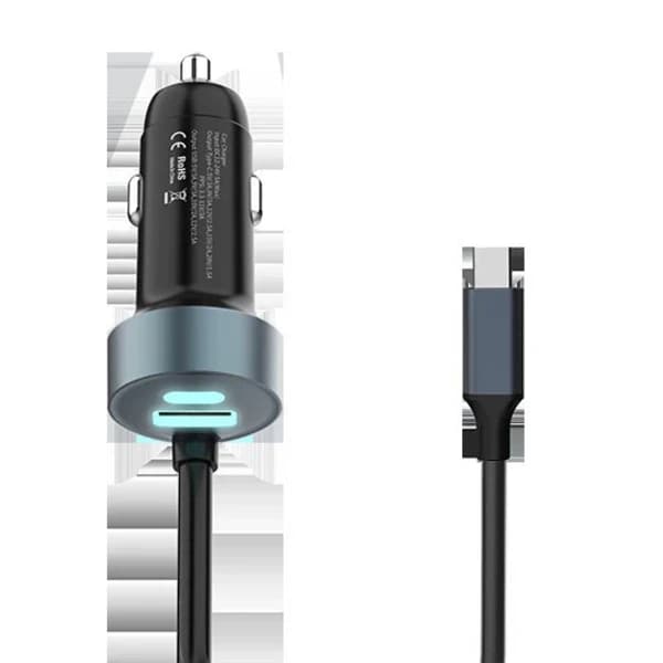 Billader USB C Hurtiglading for iPhone 16 med 1,5M 65W USB C Spiralkabel Billaderadapter PD&QC3.0 USB-lader 12V USB-uttak