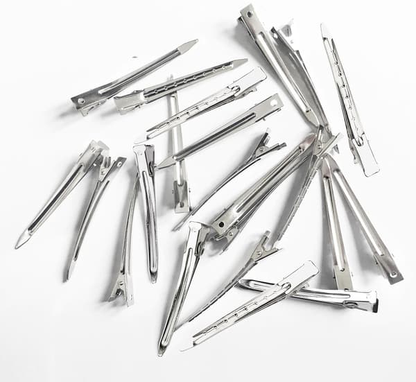 30 ankklämmor, locktänger, metallhårklämmor, sektionsklämmor