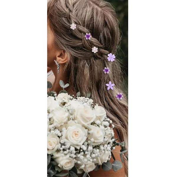 Elegant strasshåraccessoarset - 20 delar Purple