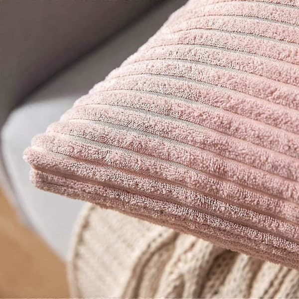 Sæt med 2 dekorative fløjls pudebetræk Bløde pudebetræk til sofa hjem stue soveværelse seng pink 45*45cm