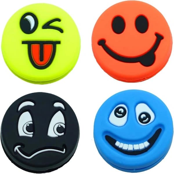 2,2 cm 4-pack Tennisracket Vibrationsdämpare Racketsträng Stötdämpare Bra Tennispresent (4 Emojis)