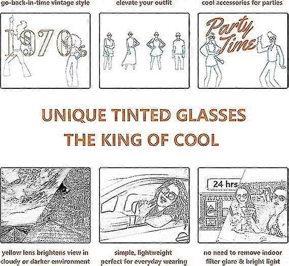Retro 70'er unisex solbriller, klassisk oversized aviator-stil, UV400 beskyttelse, stilfulde orange linser.