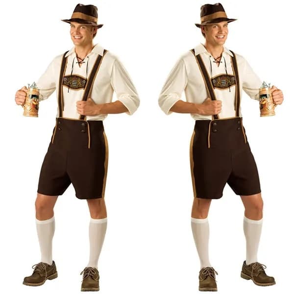 Tysk bayersk Oktoberfest-kostymset för män, storlek S S