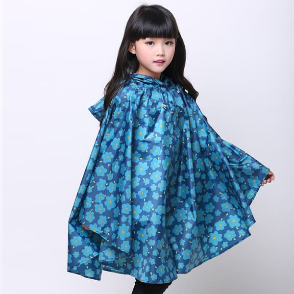 Lasten sadeponcho hupullinen sadetakki blue S