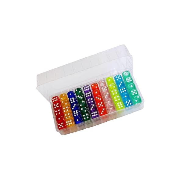 100 seks-sidede spilterninger sæt, lavet af akryl, velegnet til undervisning i brætspil.