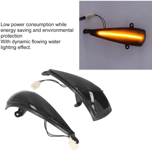 2x Dynamiske LED Blinklys Gule Spejlmonterede Til Civic 8. (2005-2011) af_SäRskilda GVor Sort