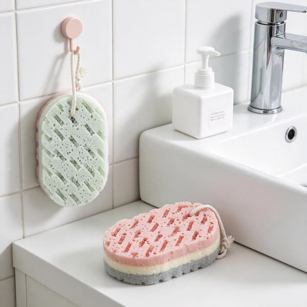 Loofah Tre-lagers Bad Exfolierande Svamp
