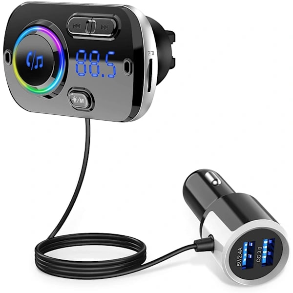 INF bilradio FM-sändare, stöder Bluetooth 5.0 och QC3.