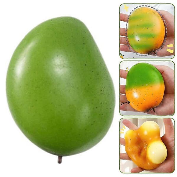 Farveskiftende Mango Squishy Legetøj, Langsomt Stigende Stressaflastende Klemmelegetøj, Blødt Sensorisk Legetøj til Børn og Voksne 2 pcs