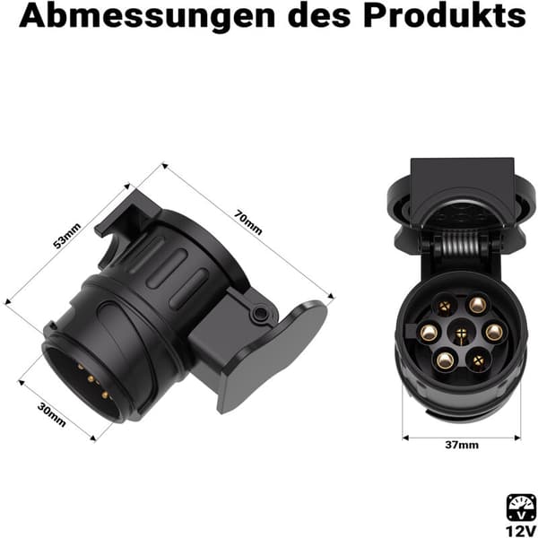 13-pin til 7-pin tilhengeradapter – 12V 50A – Driver baklys og blinklys – Optimaliserer veisikkerheten