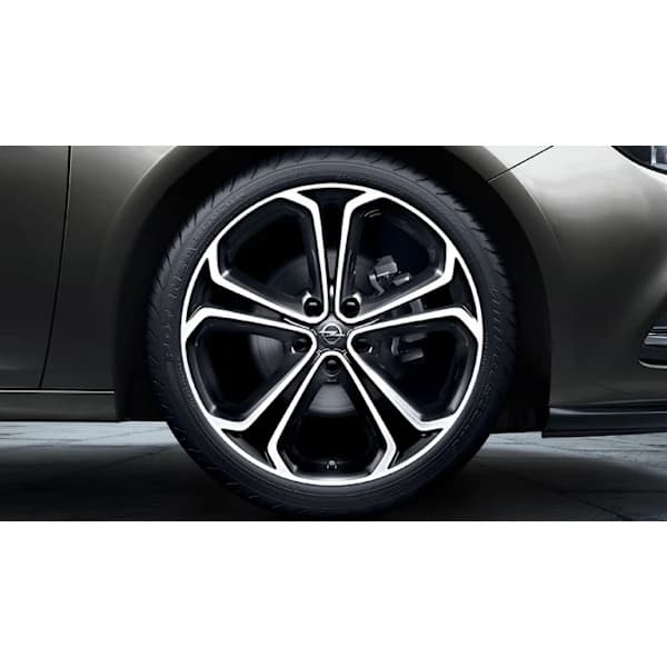 4-delt sæt - Opel centerkapsel/fælgemblem - bil 65 59 mm - sort