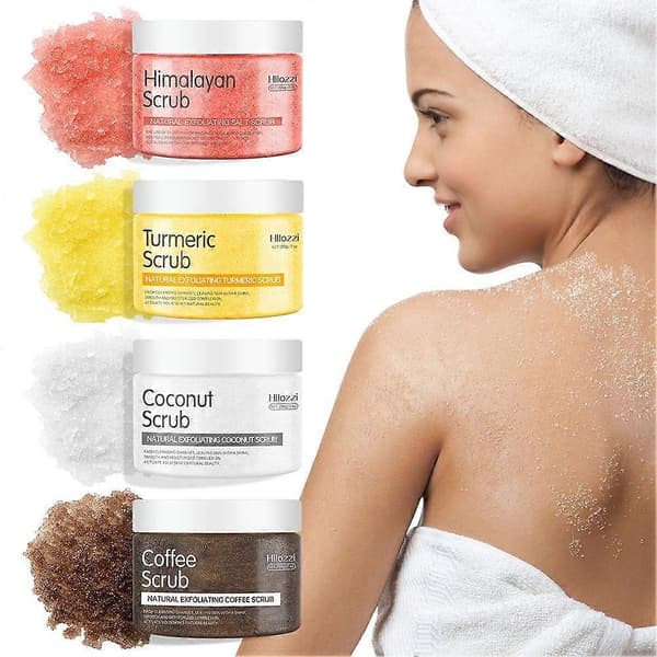 Kroppsskrubb 200g - Exfolierande saltskrubb för slät hud, kokosnöt kaffe gurkmeja Coffee