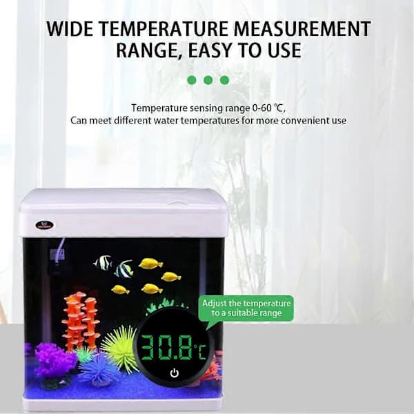 Trådløst LED Akvarie Termometer med Digital LCD Display