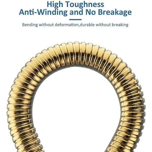 Guld duschslang krom rostfritt stål duschslang anti-twist anti-explosion 1,5m