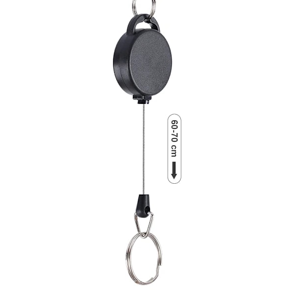 Infällbara nyckelringar med karbinhakar, 2-pack, svart.