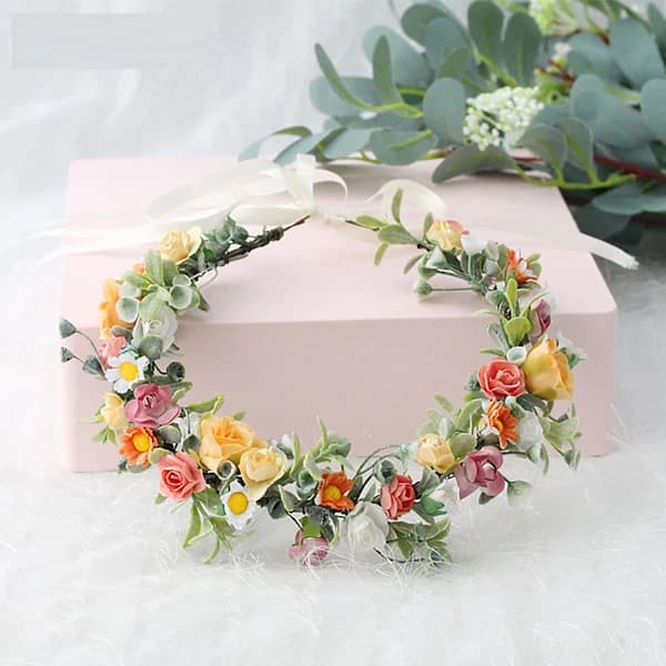Svensk Midtsommer Blomsterkrans – Boho Blomstergirlander Hodeplagg for Sommerfestligheter
