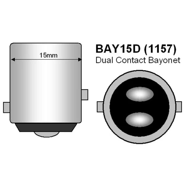 Bay15d 1157 p21/5w LED halogenpære fatningsmontering (2-pak, sort)