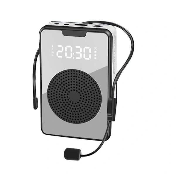 Trådløs stemmeforstærker Bluetooth mikrofonhøjttaler med mikrofonheadset, velegnet til rejseledere - Sort - Perfekt