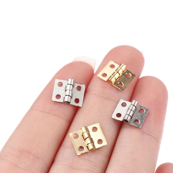 10 mini messinghængsler, foldbart design, til 1/10 skala fjernstyrede klatrebiler, gul