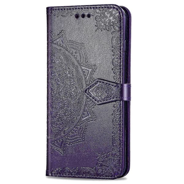 Nokia 5.3 Mobilskal, Skyddsfodral i Läderplånboksstil, Mandala Präglat Magnetiskt Flipfodral, Stötsäkert - Lila