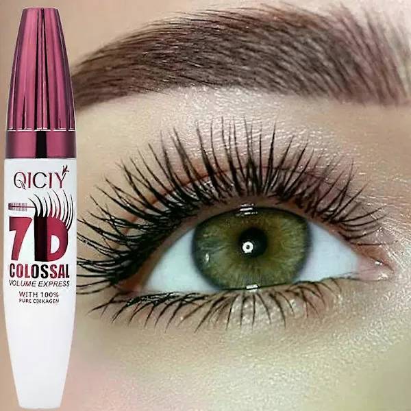 7D Kolossal Volumen Mascara, Vandfast Forlængende & Krøllende Sort Mascara