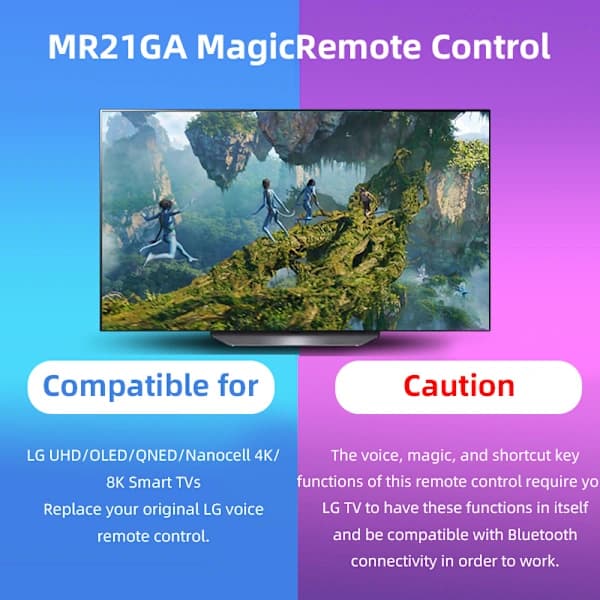 Kompatibel med LG Bluetooth stemmefjernkontroll MR21GA MR22GN MR23GA MR24GA