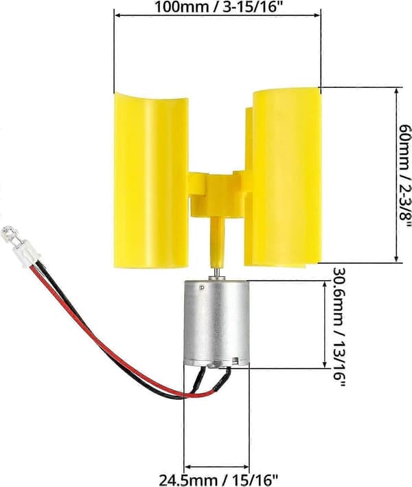 Vindturbingenerator - Mini vindturbingenerator Vertikal vindturbingenerator Kit DIY Undervisning Vitenskap Utdanning Eksperiment Modell DC