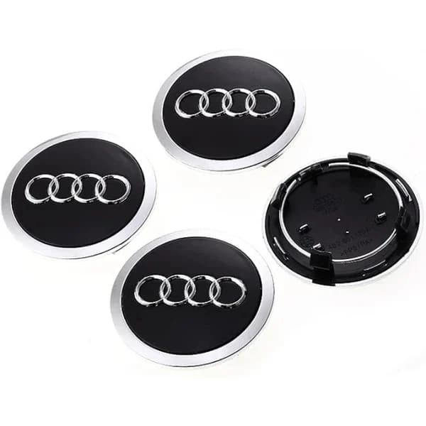 Navkapsler til AUDI 60mm 4-pak Grå med forkromet kant