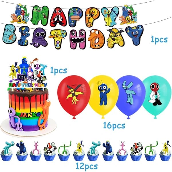 Roblox Rainbow Friends 2 Tema Fest Tilbehør Kit Balloner Sæt