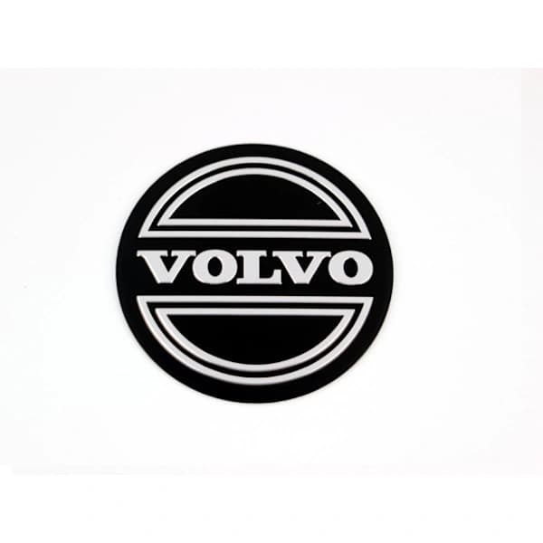 Volvo 56,5 mm fælgemblem, til fælge og centerkapsler, 4-delt sæt, sort.