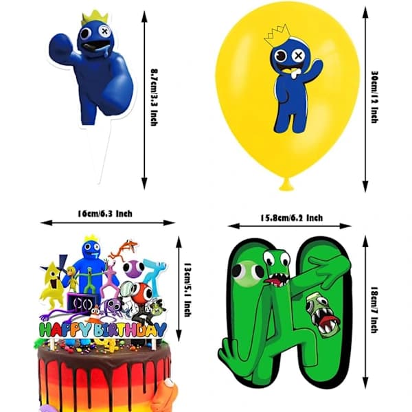 Roblox Rainbow Friends 2 Tema Fest Tilbehør Kit Balloner Sæt