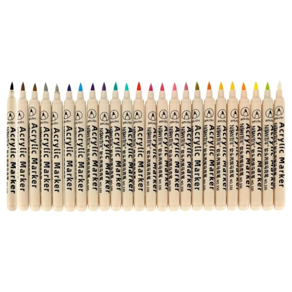 24-pack – Vattentäta pennor för sten, glas, tyg & DIY flerfärgad