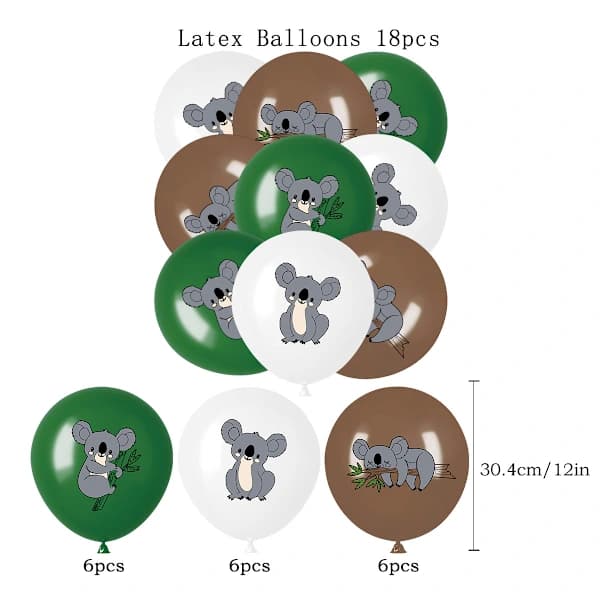 Koala bursdagsdekorasjoner Koala bursdagsfesttilbehør Koala ballong Koala bursdagsbanner Koala bursdagsfestdekorasjon