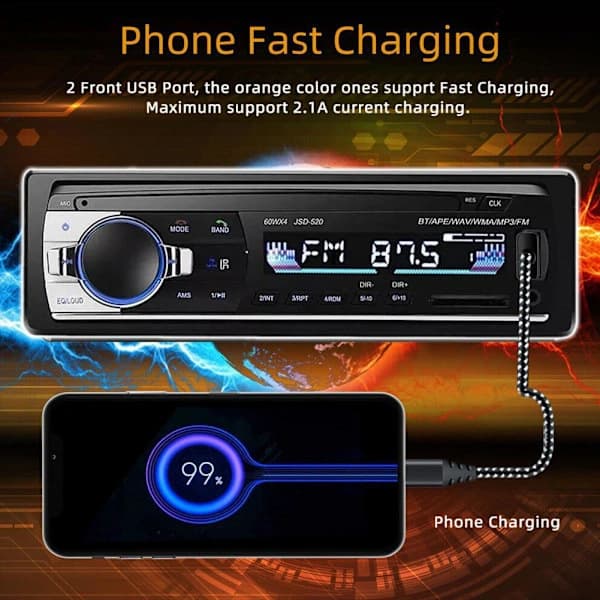 1 DIN Bluetooth-autostereot handsfree Hot C1
