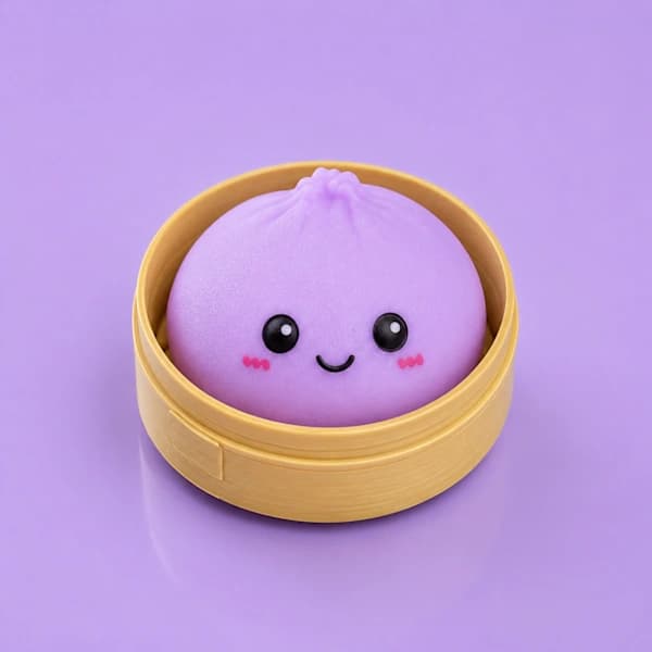 Dumpling Squishy Mystery Box 5,5 cm – Kawaii Fidget Legetøj & Stressbold til Børn +3 år