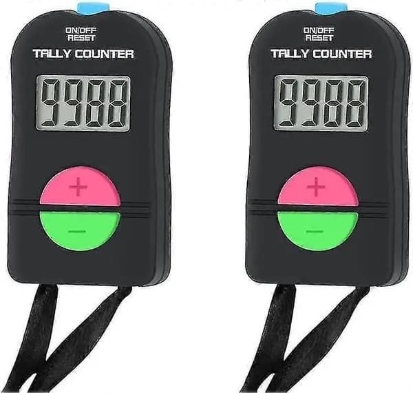 2-pakning elektronisk kalkulator, digital håndholdt kalkulator med snor, utfører addisjon og subtraksjon