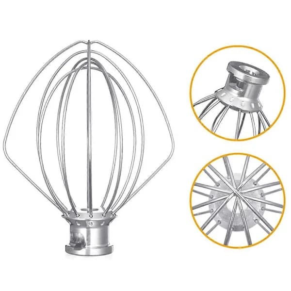 Piskeris i rustfrit stål, erstatning for KitchenAid 5K45/5KSM150 KAESI{HH} Sølv