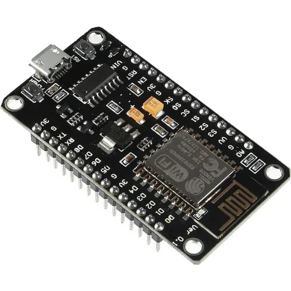 Fem ESP8266 WiFi-udviklingsmoduler, et Dealoe CH 340 serielt trådløst modul, et Node MCU Lua 4M WiFi WLAN Internet ny version udviklingskort.