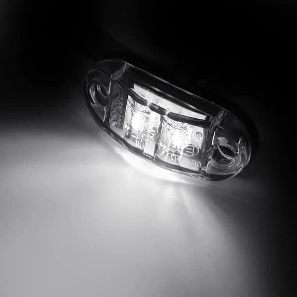 10X 2 LED Sidemarkeringslys 12/24V LED Positionslys Trailer Sidelygte Advarselslys til Lastbil Autocamper Campingvogn white
