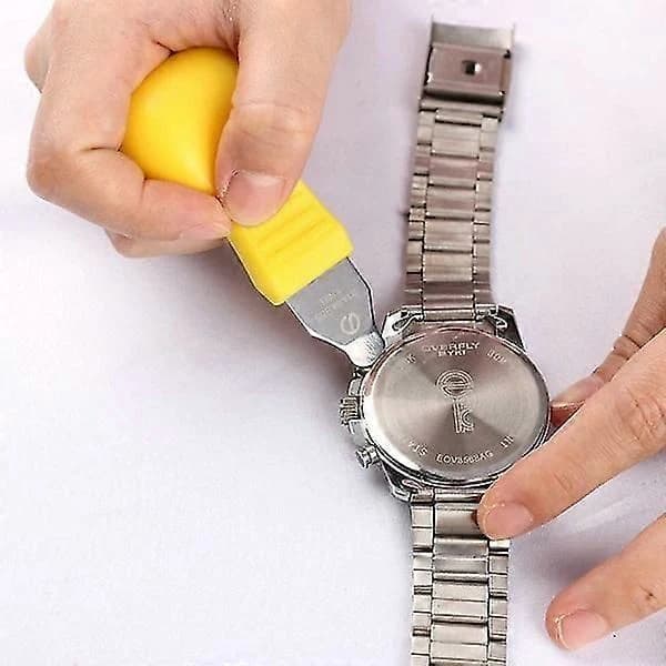 Bytte klokkebatteri - Dekselåpner - Klokkeverktøy for gul