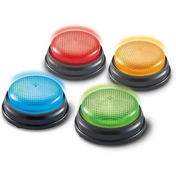 Quiz Buzzers - Sæt med 4 lys- og lydbuzzere til pubquizspil
