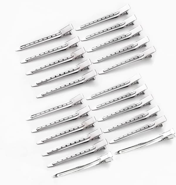 30 ankklämmor, locktänger, metallhårklämmor, sektionsklämmor