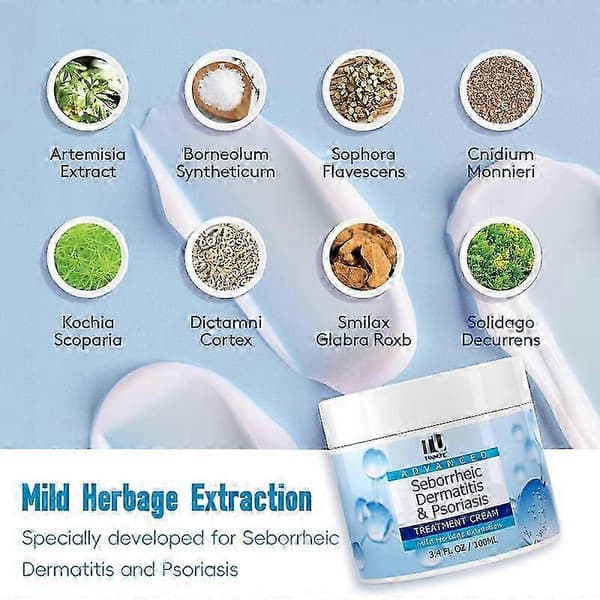 Krem mot seboreisk dermatitt, soppdrepende sjampo, hodebunnsbehandling for psoriasis 2 pcs