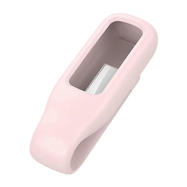 Fitbit-Luxe silikoninen kellokotelon koukku metalliklipsillä - Pinkki
