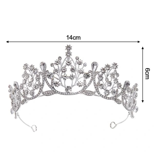 Prinsesse Krystal Diademer Rhinestone Pandebånd SØLV sølv silver