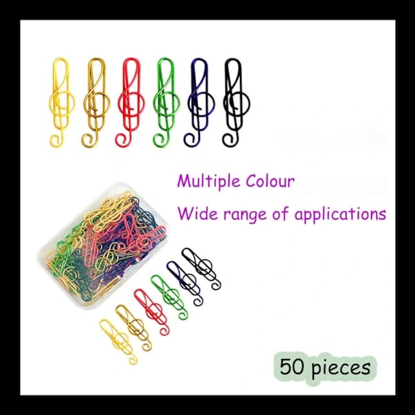 50 stk fargerike binders, kreative binders, metallbinders