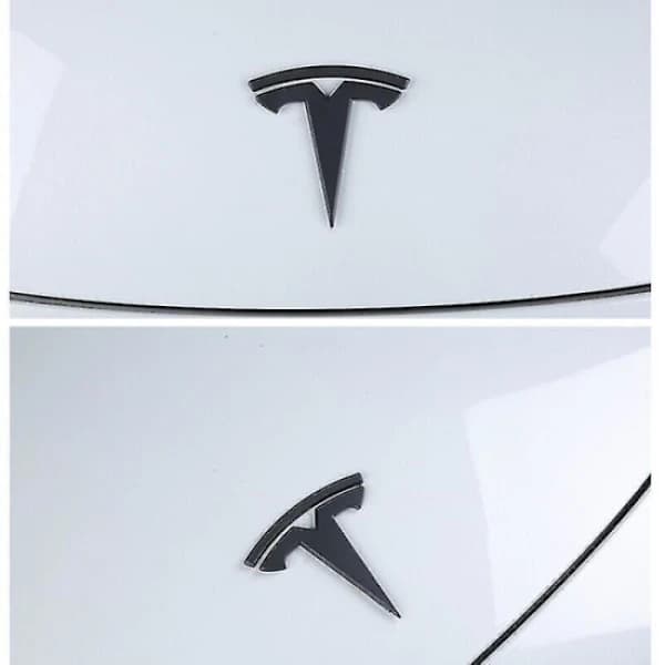 3x mattamusta T-logo konepellin merkki Tesla Model Y