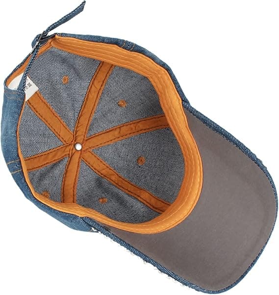 Baseballkeps för kvinnor i denim, solhatt i bomull med strass